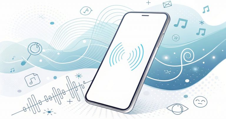 Smartphone avec assistant vocal IA illustrant iOS 27 et Apple Intelligence