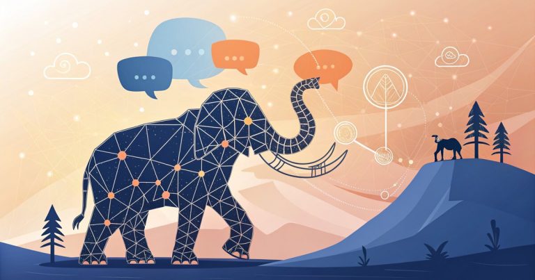 Illustration mammouth AI agrégateur de modèles IA français