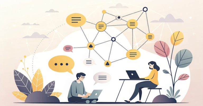 Illustration abstraite représentant Buzz, la plateforme open source de Jack Dorsey pour équipes et agents IA