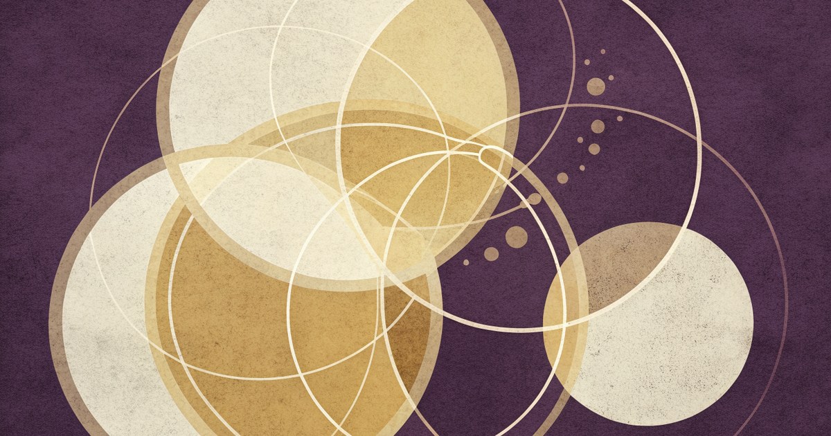 Illustration abstraite en cercles dores representant l'agent Mistral Vibe